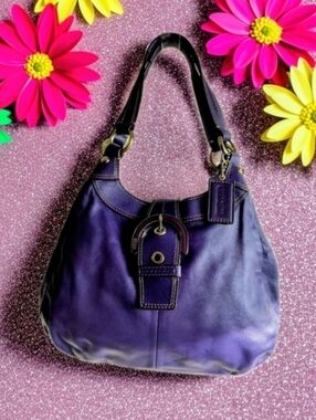 Coach Madison Lynn Soho Carryall F17219 Purple Leather